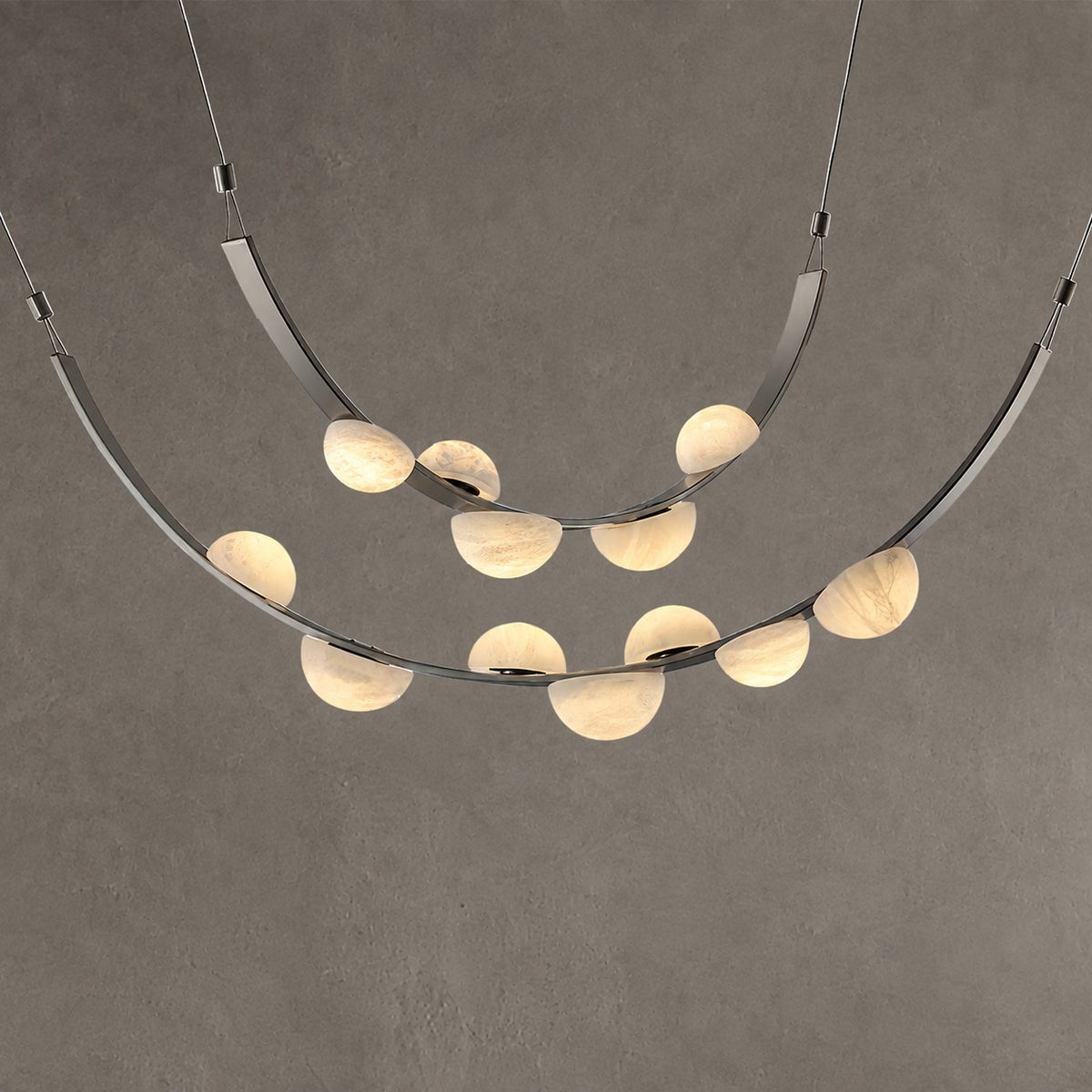 Dew Drops Alabaster LED Chandelier – Black White Warm Light