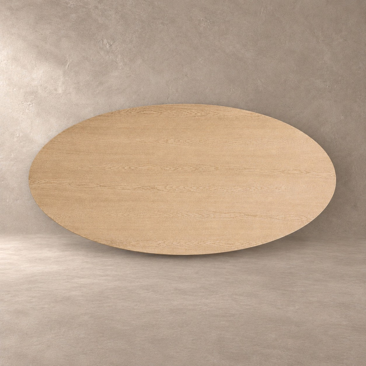 Hand-Sculpted Modern Oval Oak Dining Table