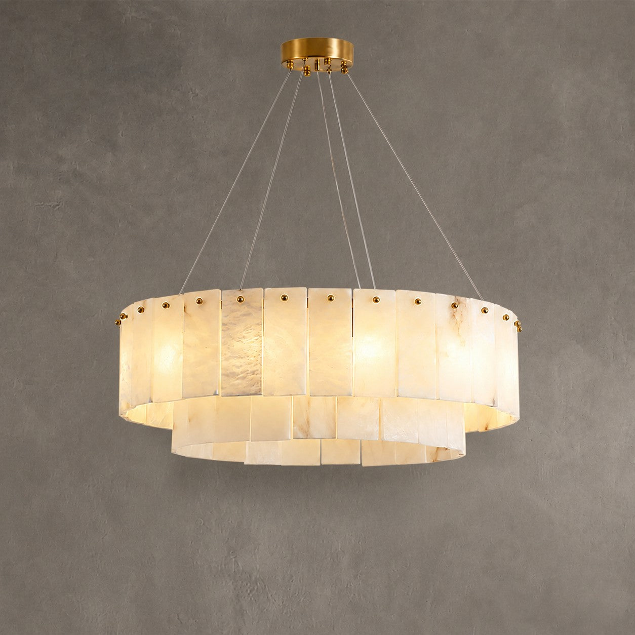 Solenne Dining Room Chandelier Spanish Alabaster Tiered Style