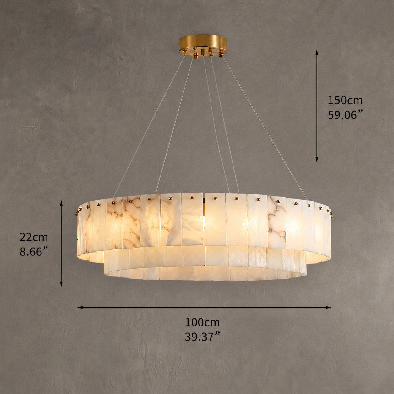 Solenne Dining Room Chandelier Spanish Alabaster Tiered Style