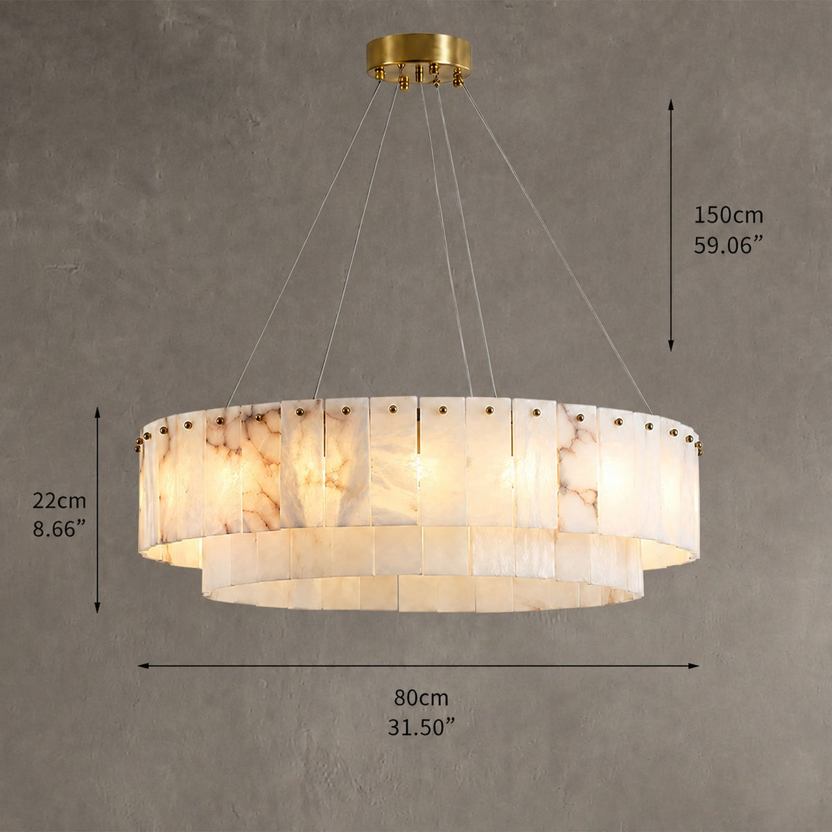 Solenne Dining Room Chandelier Spanish Alabaster Tiered Style