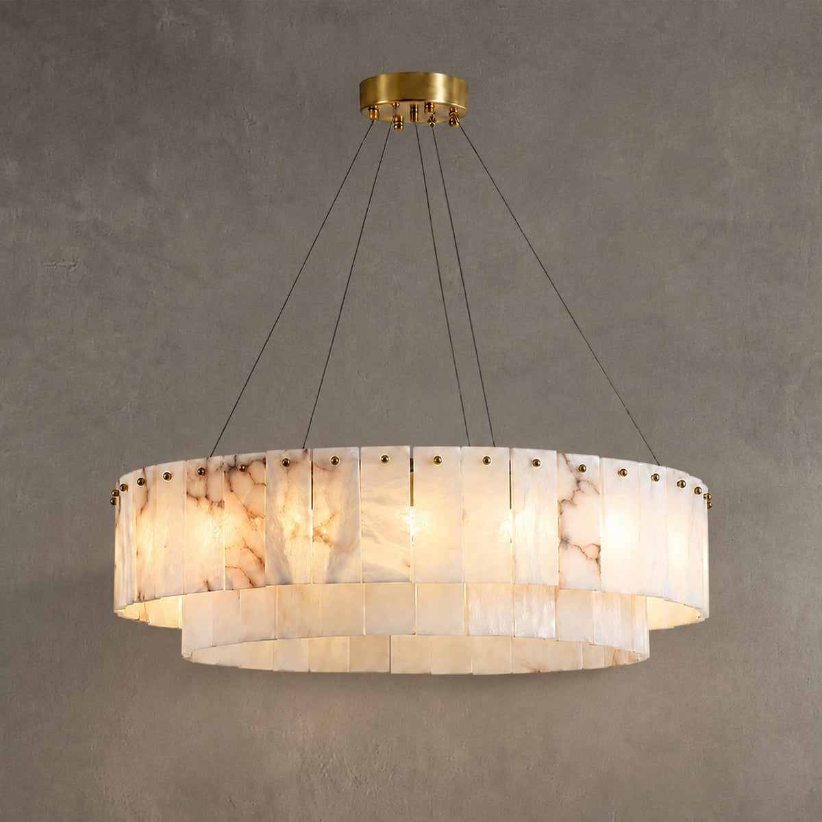 Solenne Dining Room Chandelier Spanish Alabaster Tiered Style