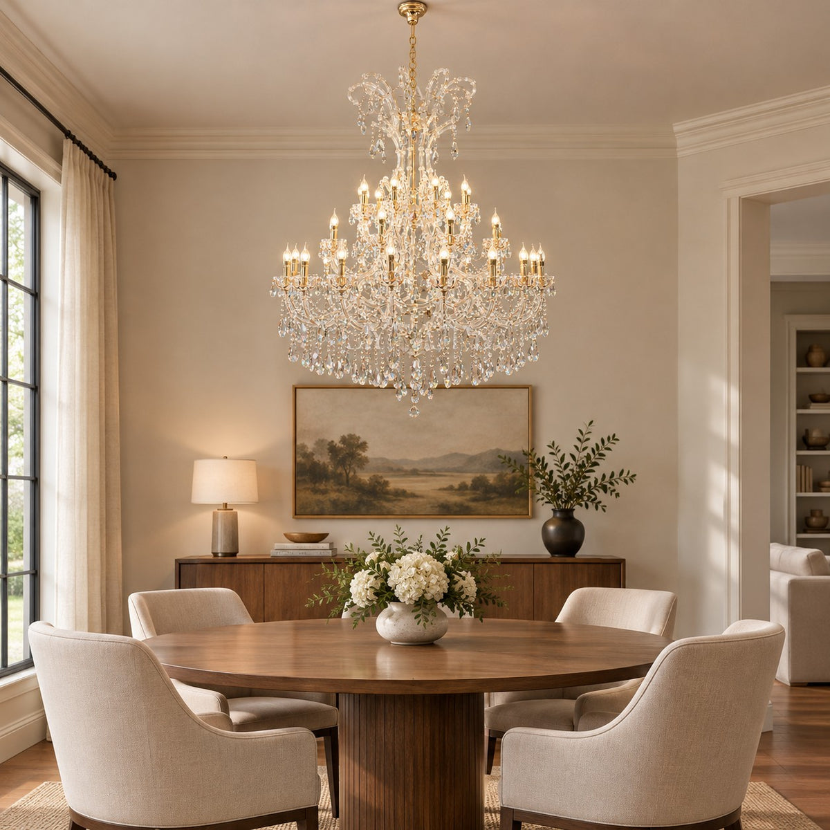 Majestic Royal Crown Crystal Candle Chandelier for Luxury Villa & Banquet Hall
