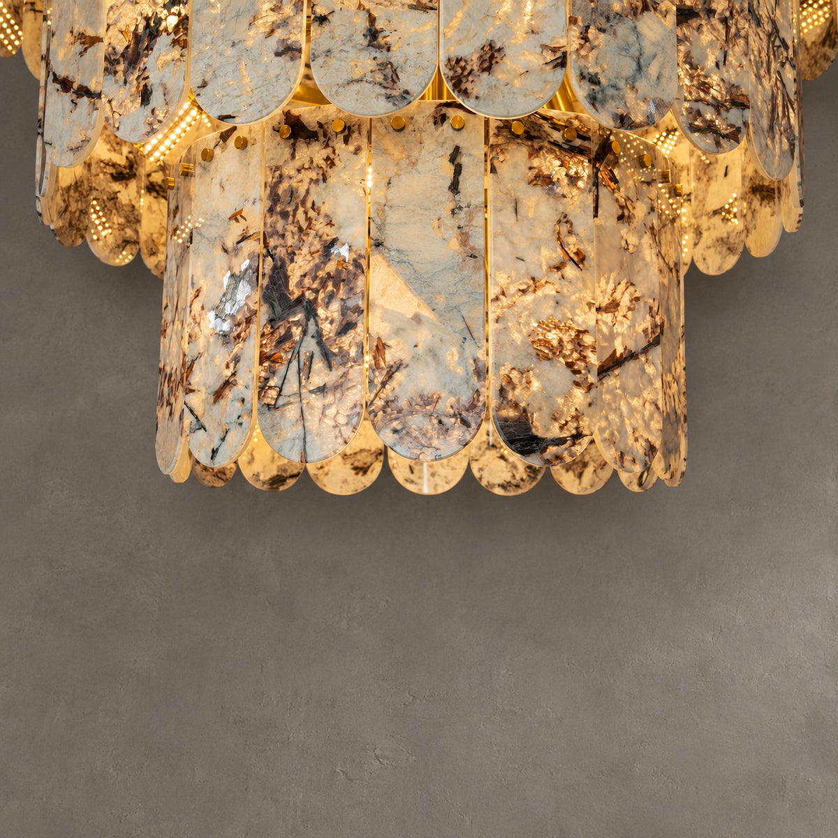 Grand Four-Tier Snowcrest White Luxury stone Chandelier