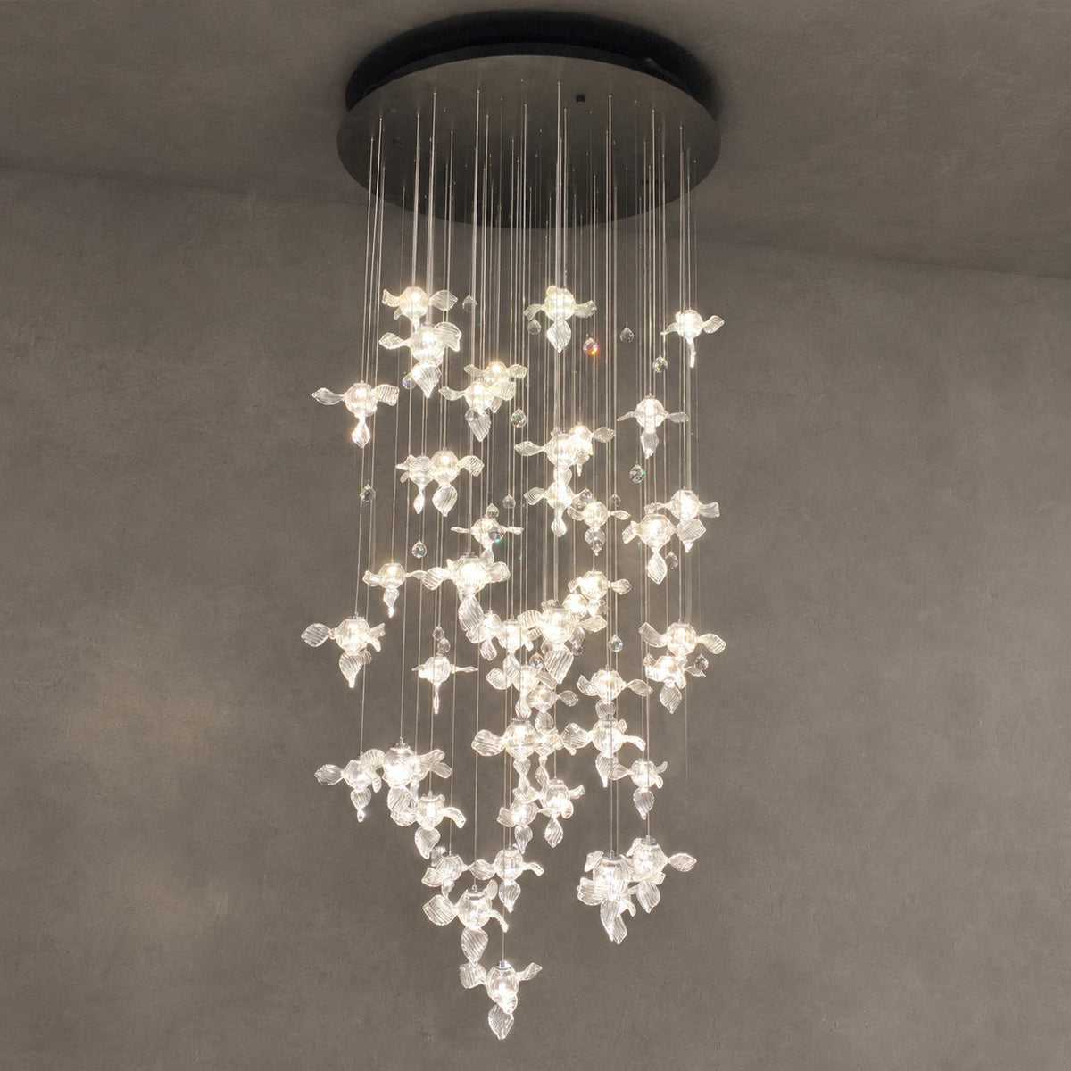 Modern Art Design Propeller-like Crystal Chandelier for Staircase/Villa/Foyer/High-ceiling Space