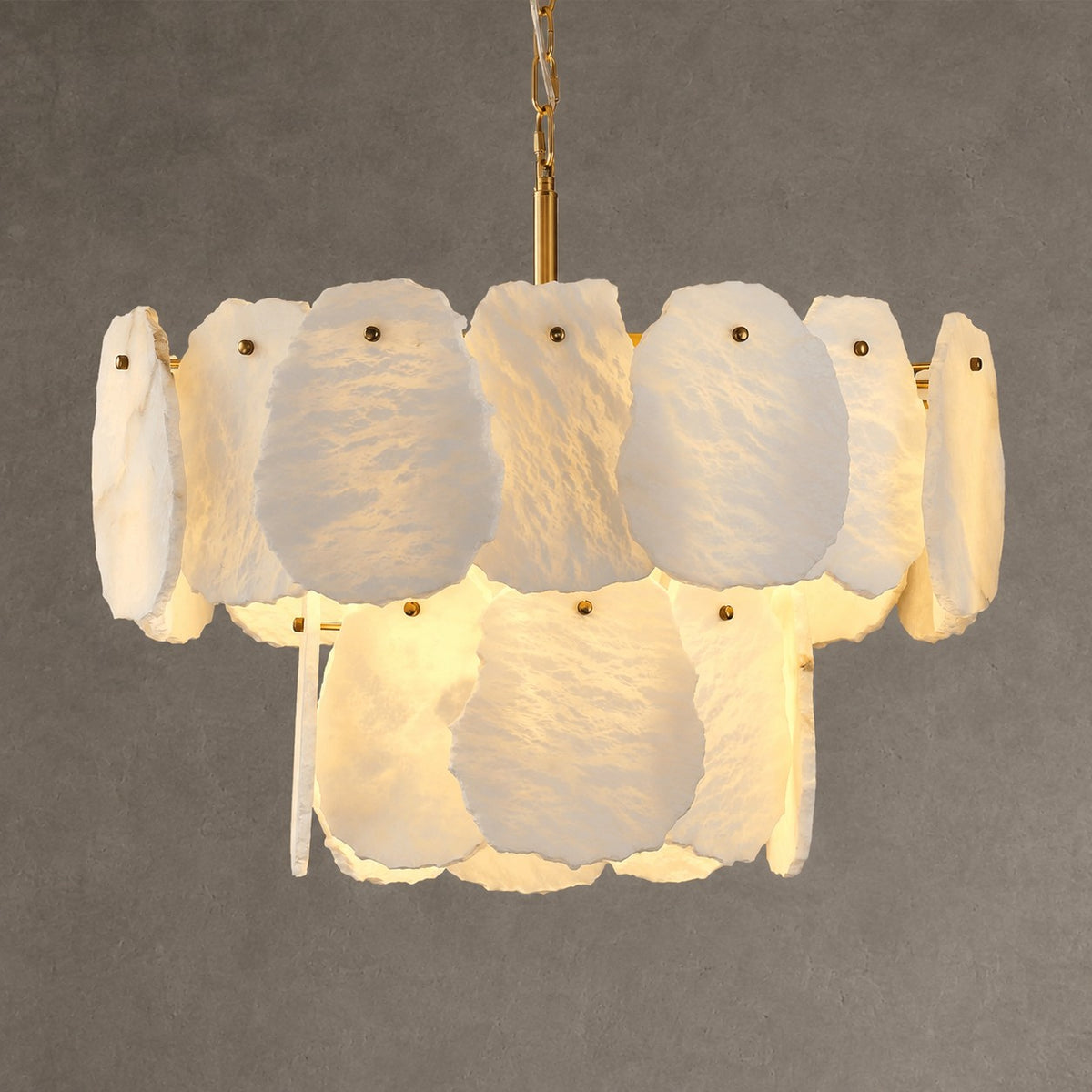Layered Alabaster Round Chandelier