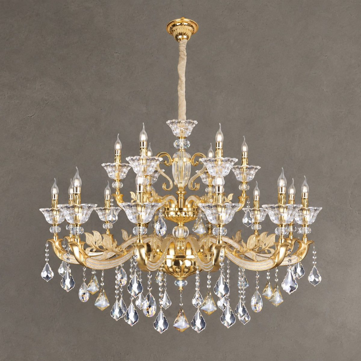 Eternal Baroque Revival Chandelier Series with Diamond-Inspired Crystal-Studded Light Arms