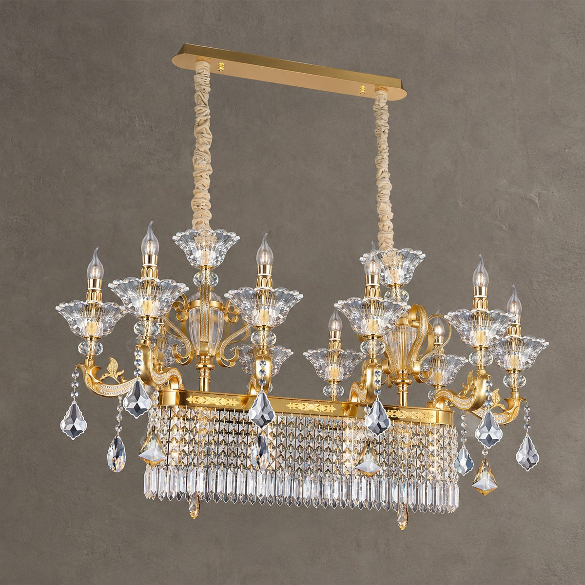 Eternal Baroque Revival Chandelier Series with Diamond-Inspired Crystal-Studded Light Arms