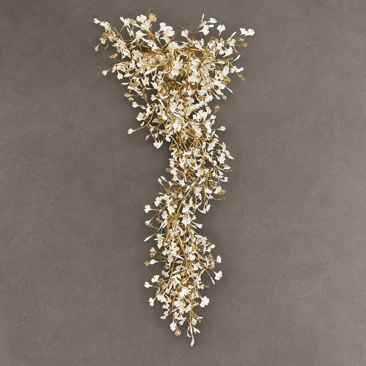 Extra Large Ceramics Ginkgo Leaves Twig Chandelier for High Ceiling Living Room/Hotel Hall