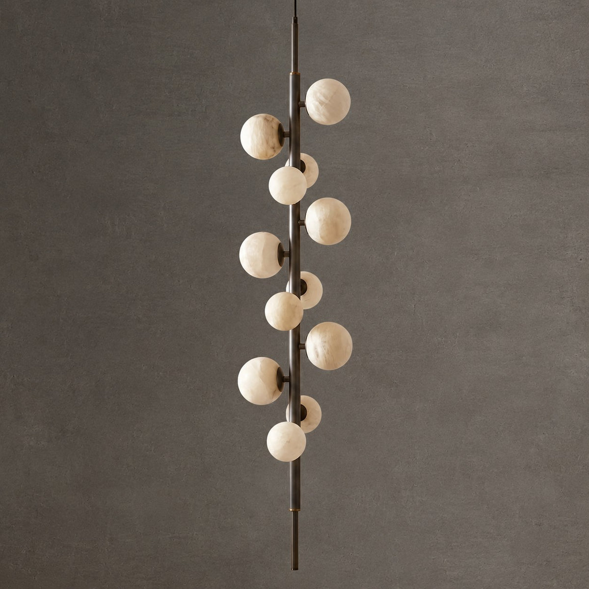 Vertical Orb Cascade Alabaster Pendant Light