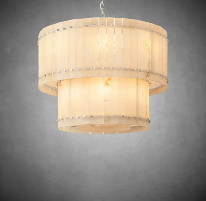 Marcus Alabaster Round Tiered Chandelier
