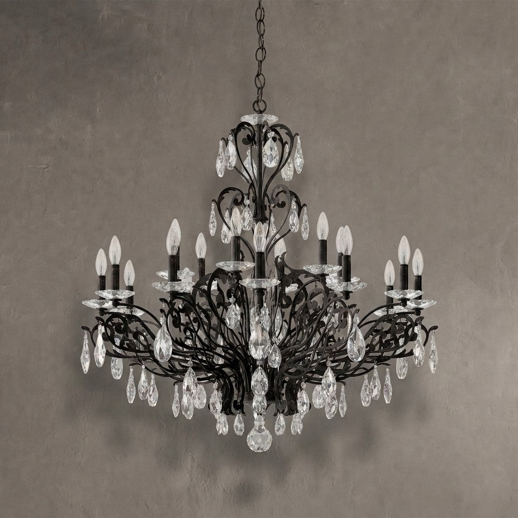 Filigree Crystal Chandelier 39"