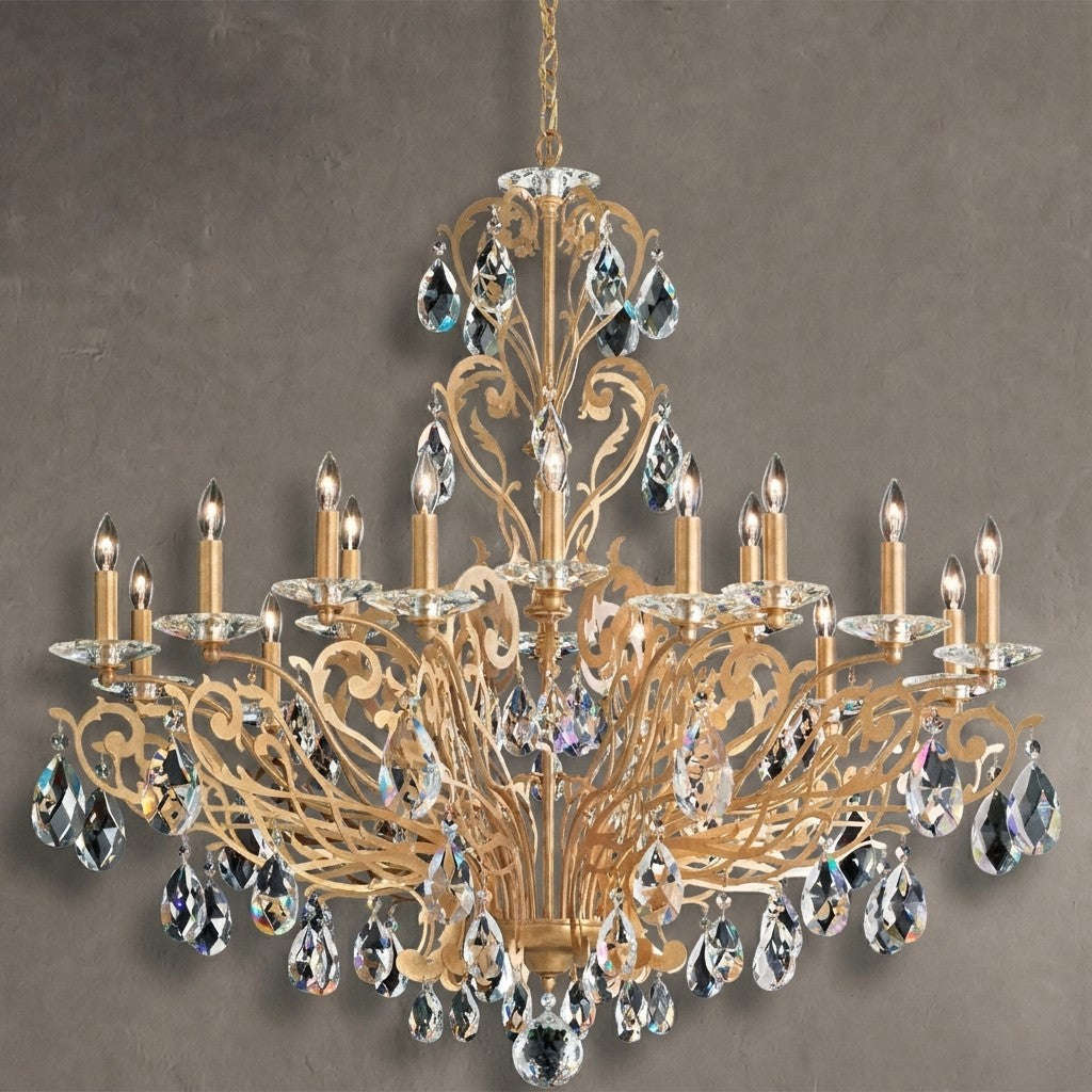 Filigree Crystal Chandelier 39"