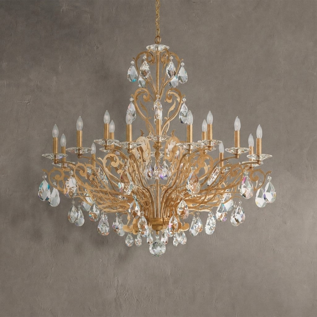Filigree Crystal Chandelier 39"