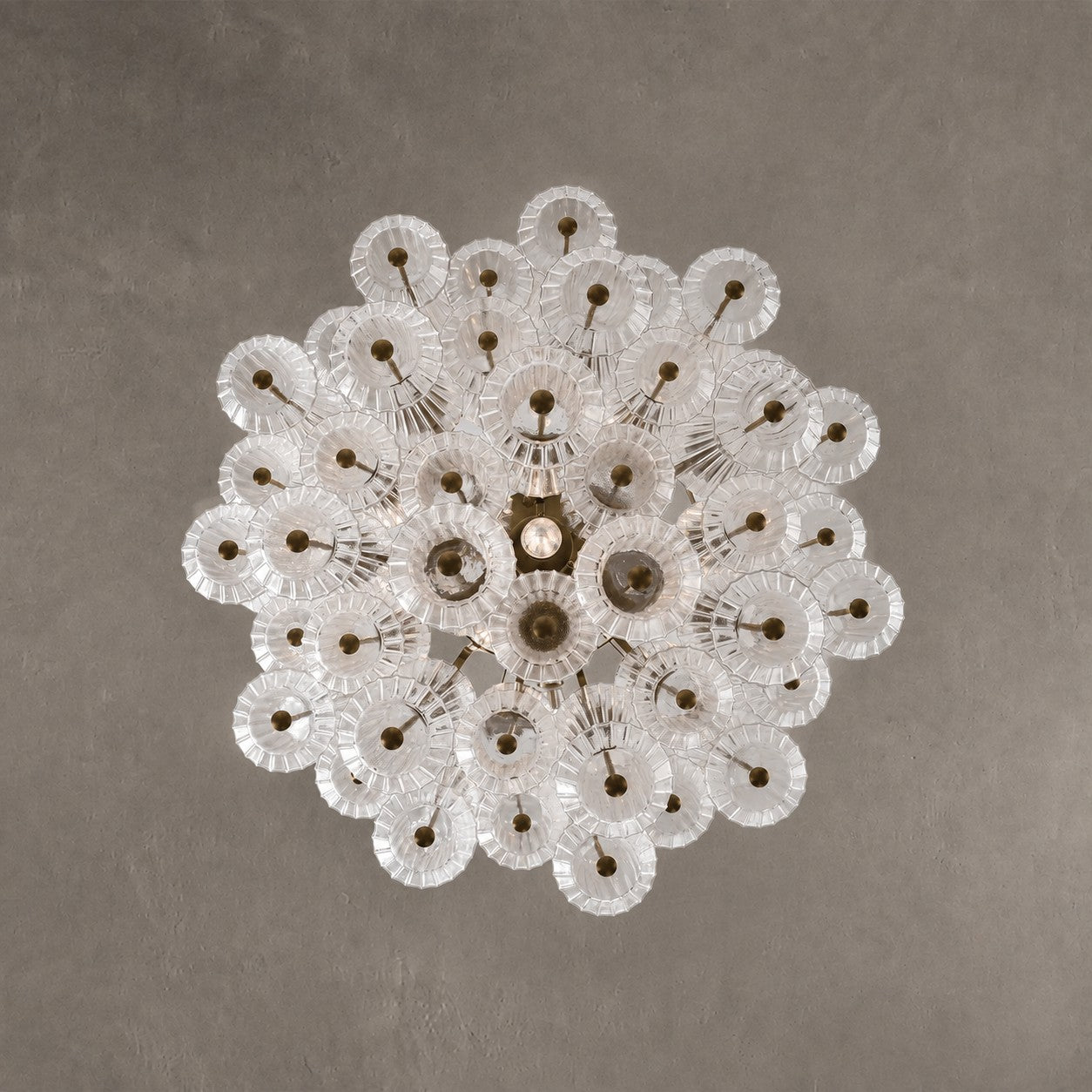 Florenzia Chandelier Ribbed Glass Cascade Gold