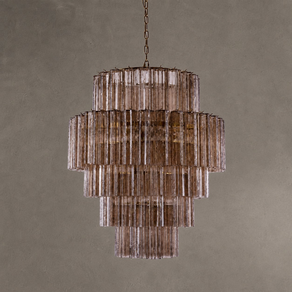 Freccia Treviso Murano Glass Tube Chandelier