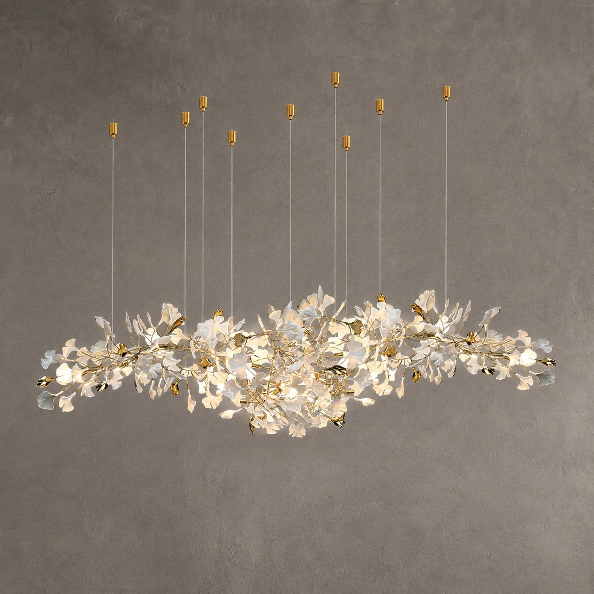 Gingko Ceramic Branch Chandelier Z
