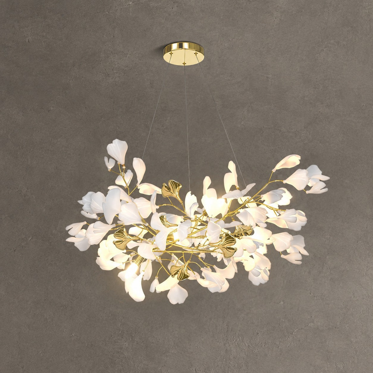 Gingko Ceramic Branch Chandelier Z
