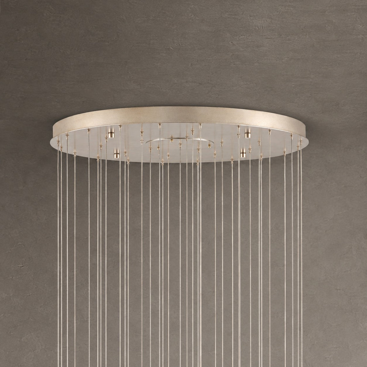 Glass Mirror 36-Light Round Multi-Drop 33'' Chandelier