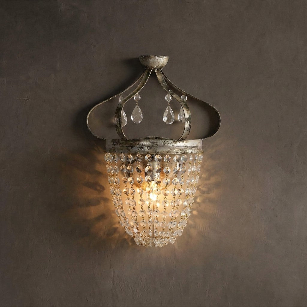 Brescano Iron Wall Sconce in Silver Clay