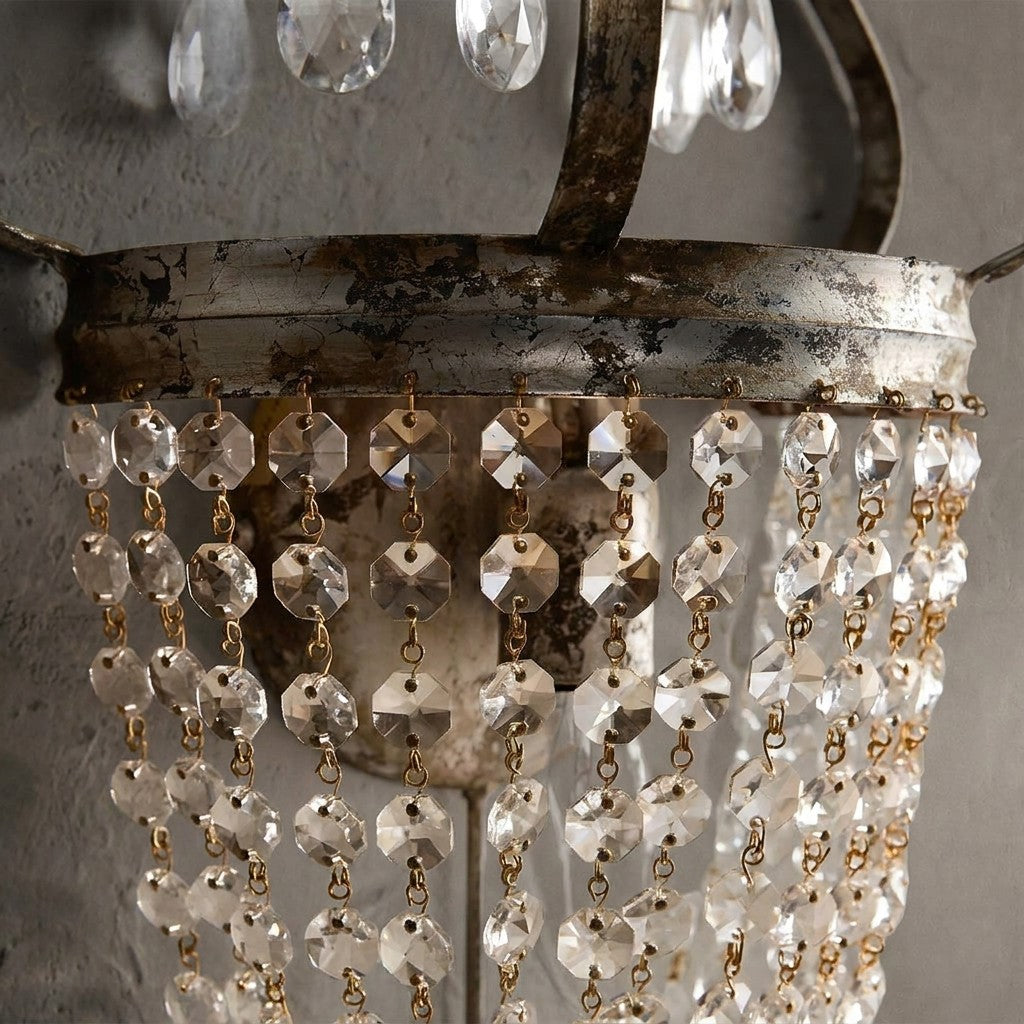 Brescano Iron Wall Sconce in Silver Clay