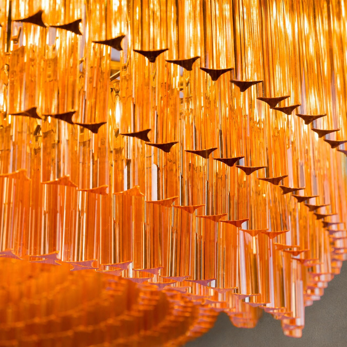 Grande Amaro Amber Glass Drum Chandelier