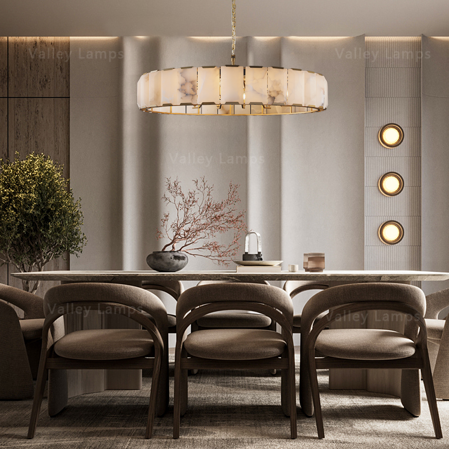 Hartley Calcite Round Chandelier 19"/31"/43"/60"
