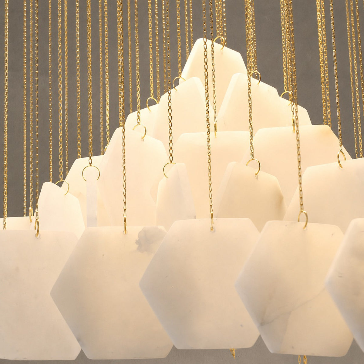 Hexa Alabaster Cascade Chandelier
