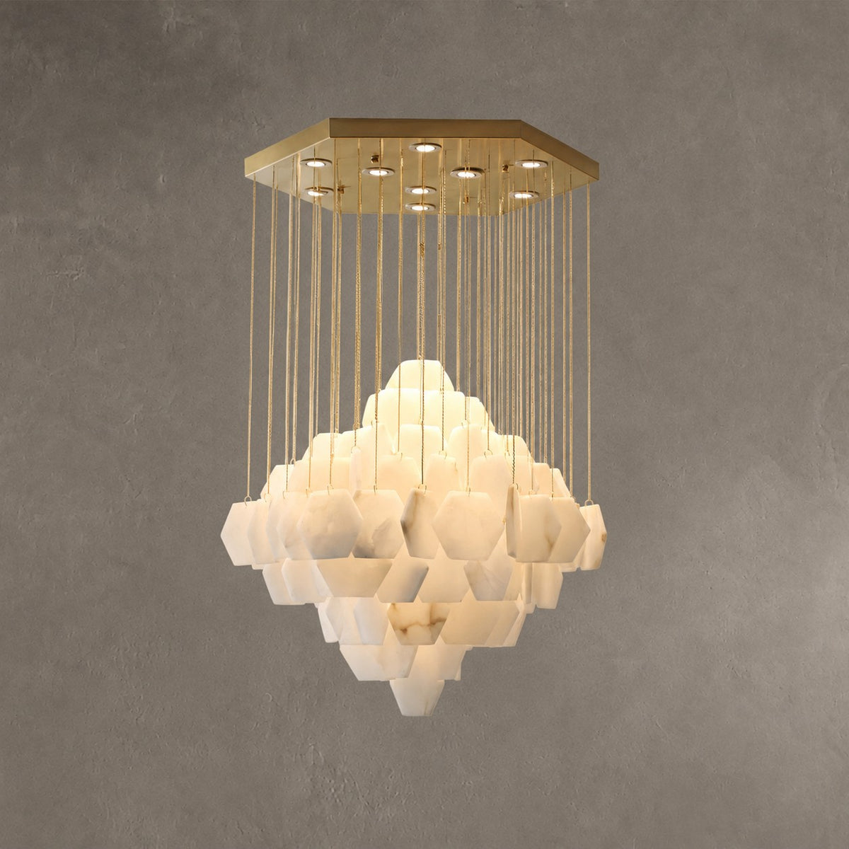 Hexa Alabaster Cascade Chandelier