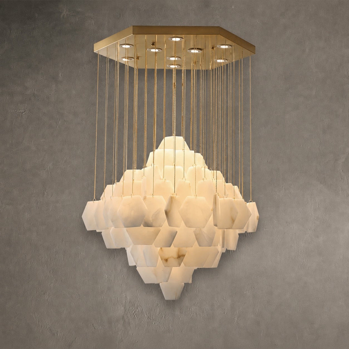 Hexa Alabaster Cascade Chandelier