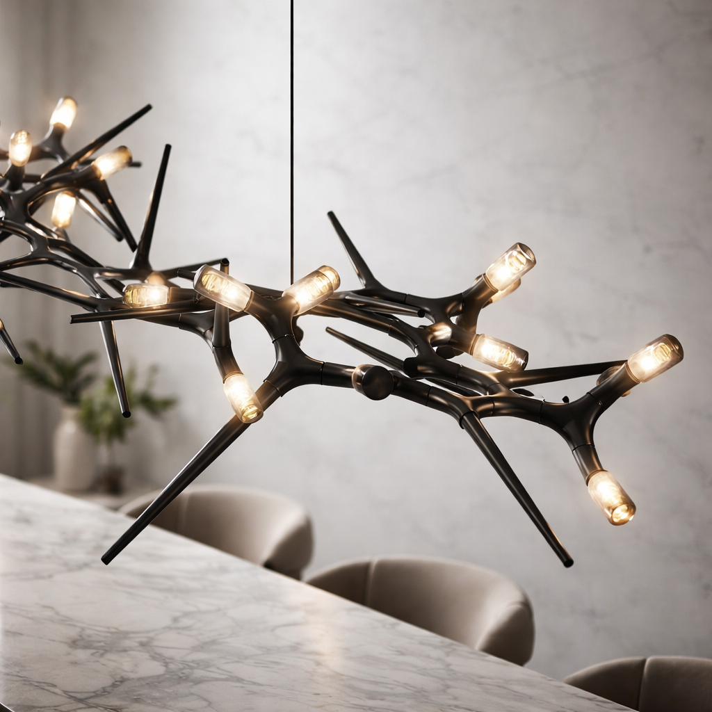 Pendant Light Modern LED Chandelier Adjustable Iron Dimmable 10-45 Bulbs