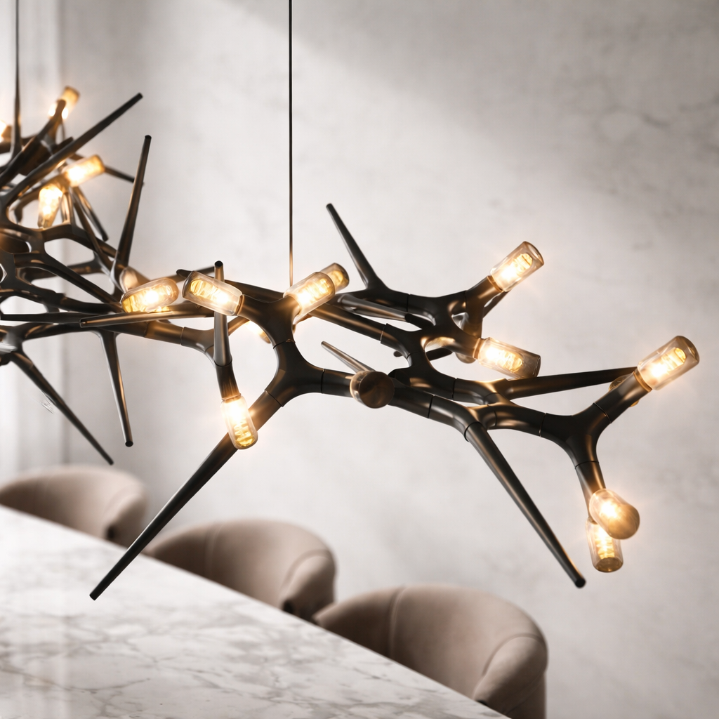 Pendant Light Modern LED Chandelier Adjustable Iron Dimmable 10-45 Bulbs
