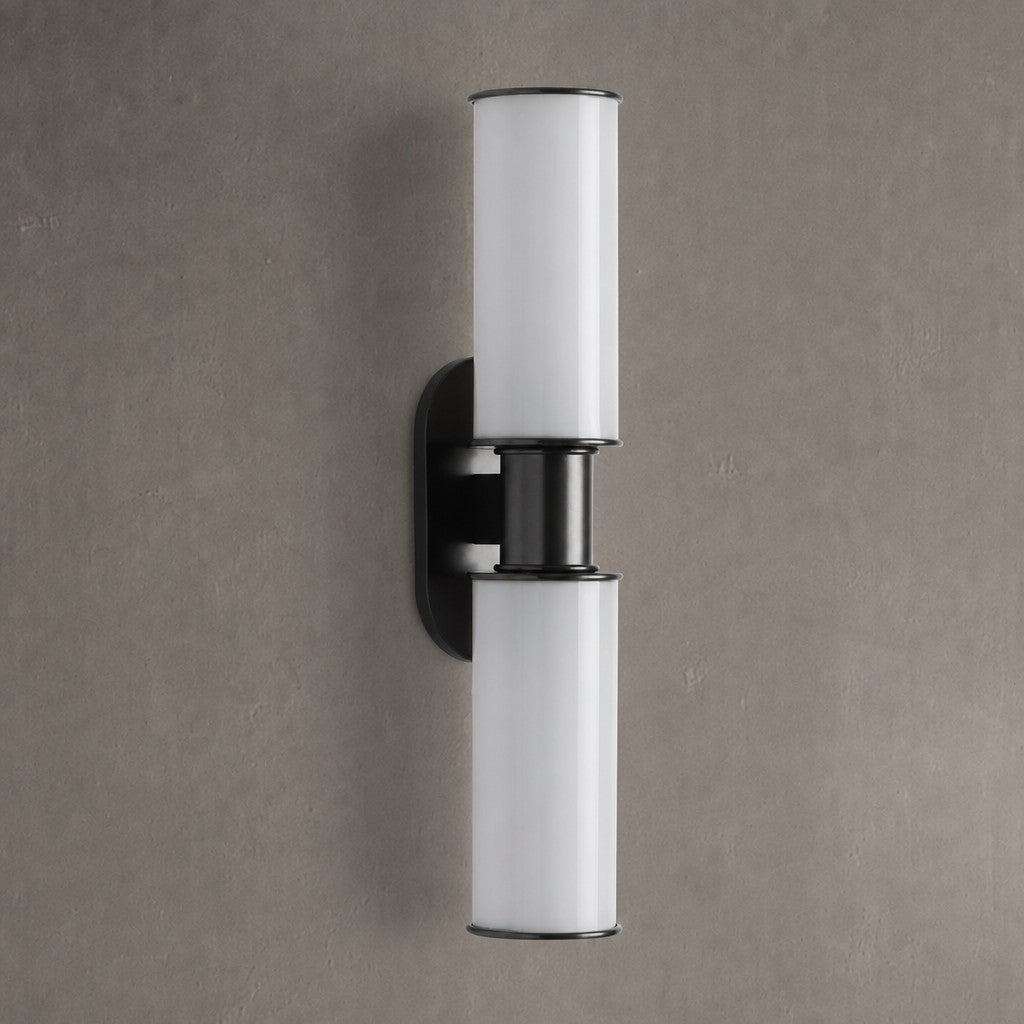 Kelvridge Modern Milk Glass 2-Light Wall Sconce