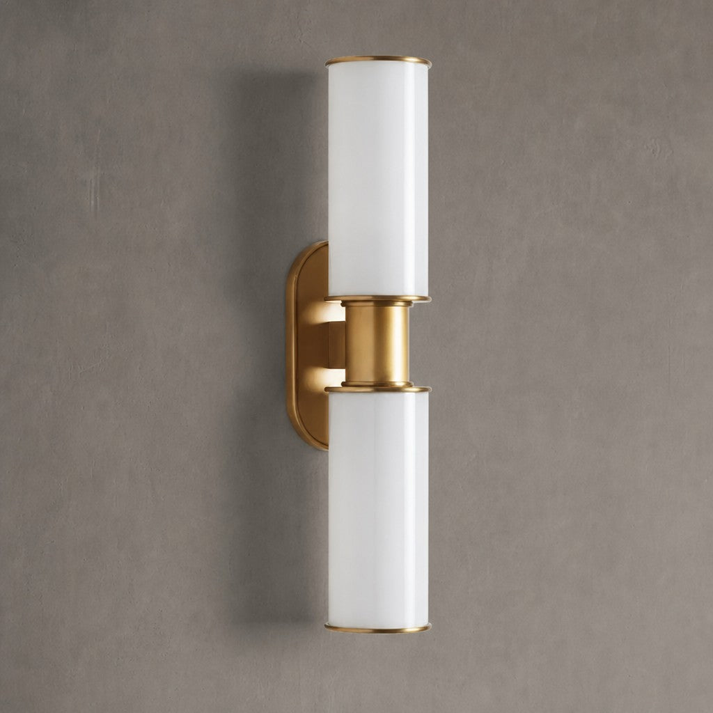 Kelvridge Modern Milk Glass 2-Light Wall Sconce
