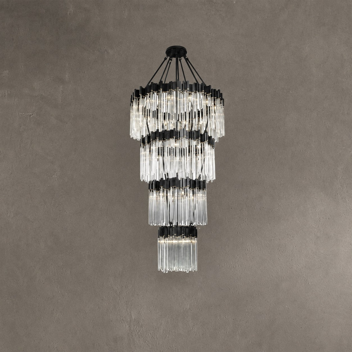 Large Elegant Multi-layers Glam Glass Chandelier for High-ceiling Staircase/Entryway/Living/meeting Room