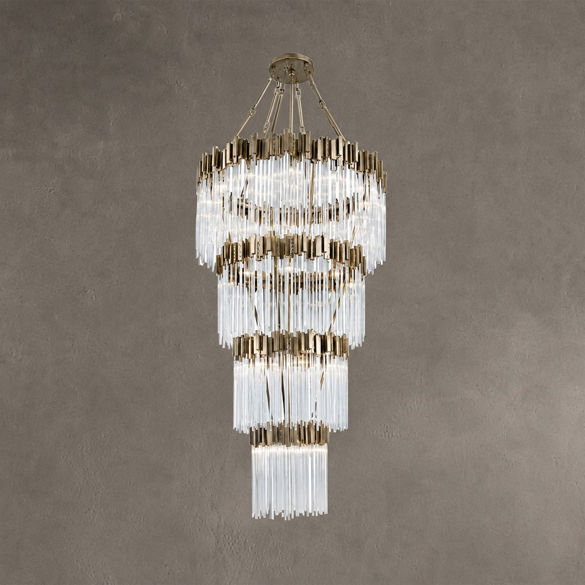 Large Elegant Multi-layers Glam Glass Chandelier for High-ceiling Staircase/Entryway/Living/meeting Room