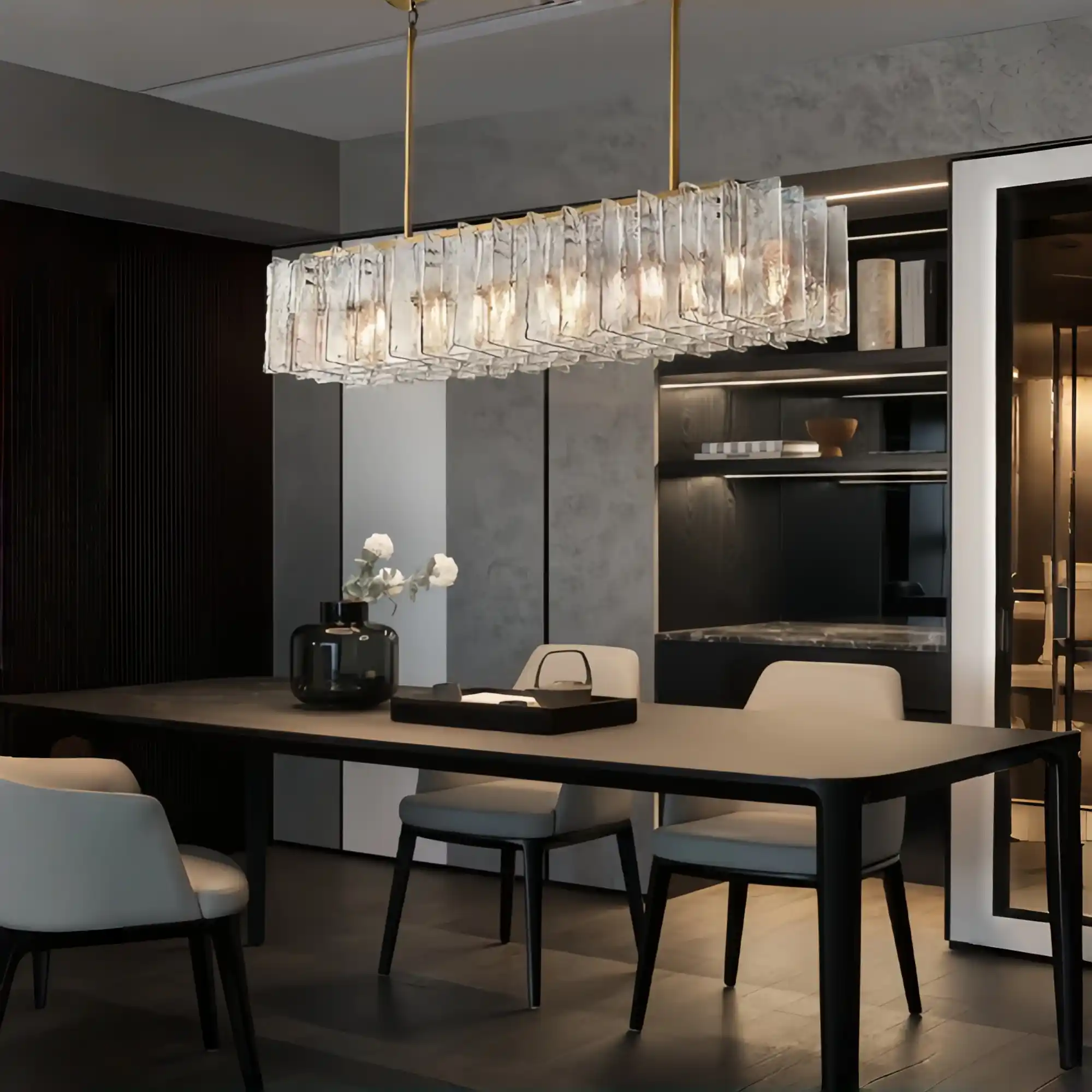 Lattice Rectangular Chandelier