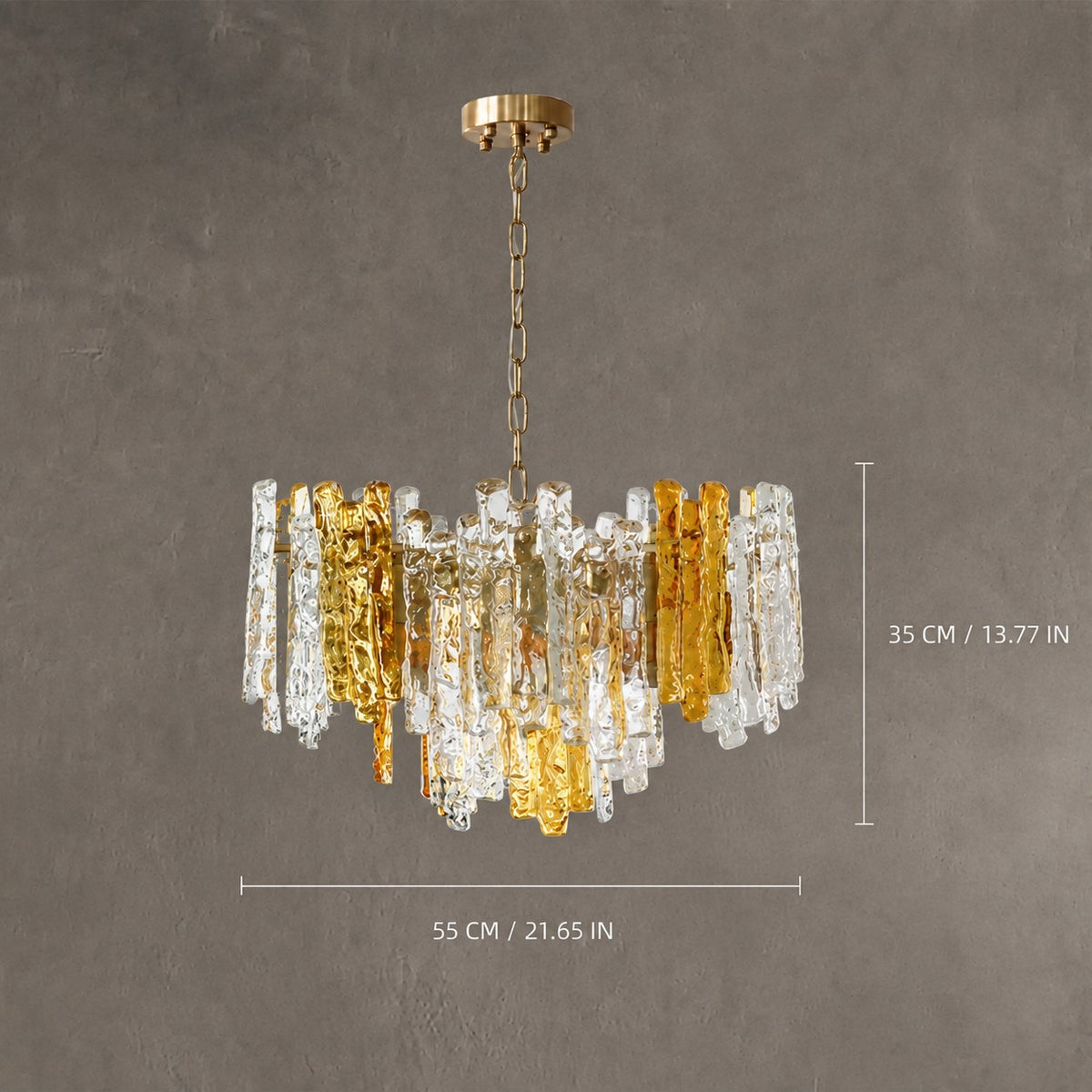 Glacier Ember Pendant Light Artisan Murano Style
