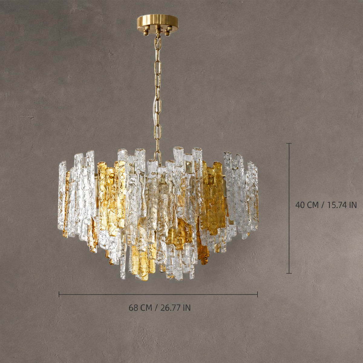 Glacier Ember Pendant Light Artisan Murano Style