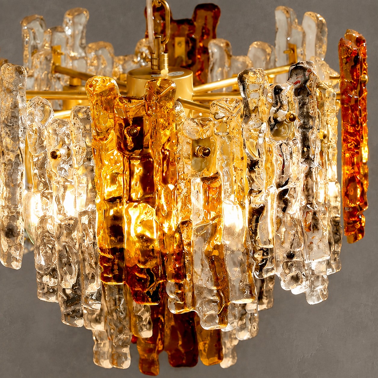 Glacier Ember Pendant Light Artisan Murano Style