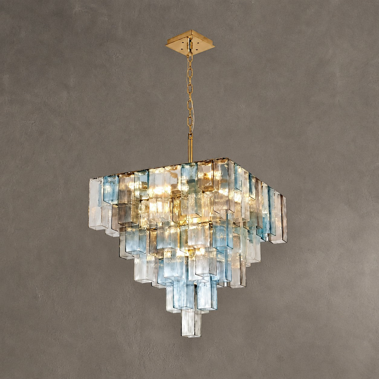 Chromatic Vault Chandelier Artisan Murano Style