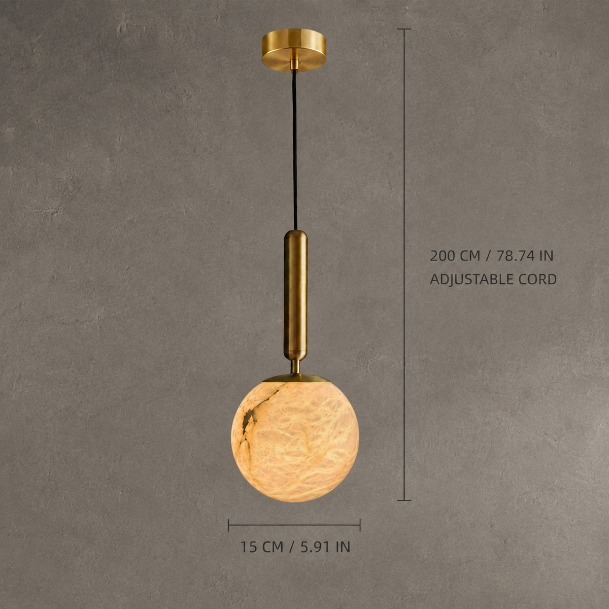 Solenne Sphere Alabaster Pendant Light