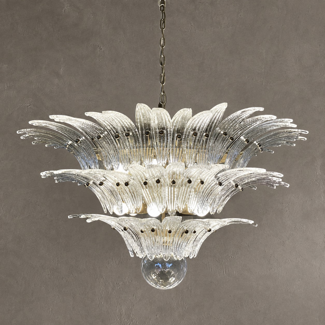 Chandelier Sculptural Floral Glass Style Floralys