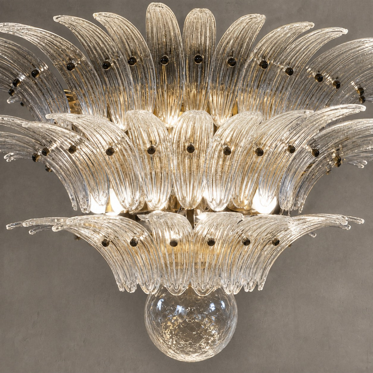 Chandelier Sculptural Floral Glass Style Floralys