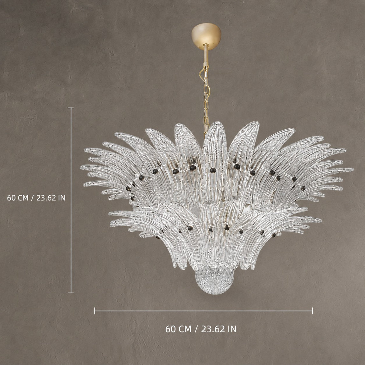 Chandelier Sculptural Floral Glass Style Floralys