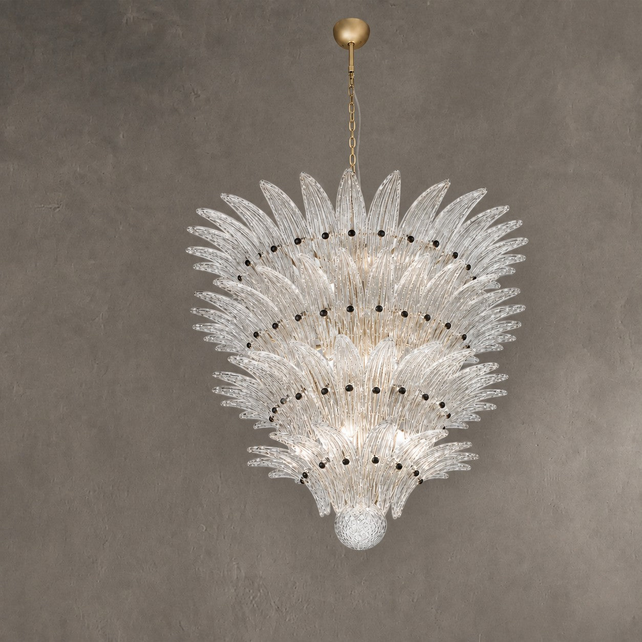 Chandelier Sculptural Floral Glass Style Floralys