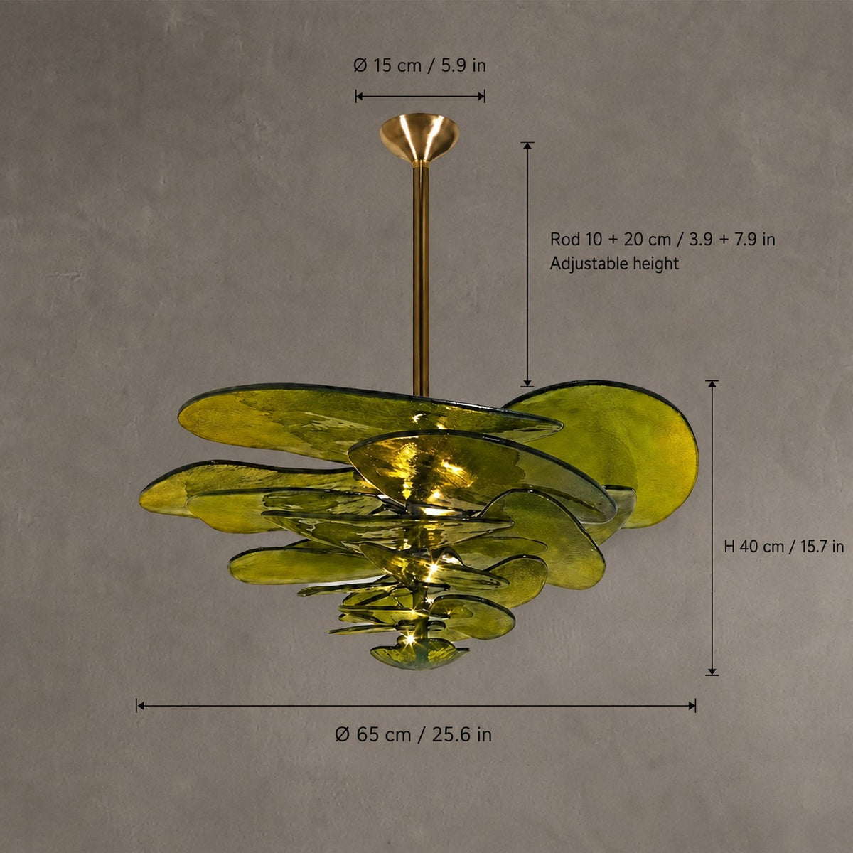 Petal Cascade Living Room & Dining Room Chandelier Artisan Murano Style