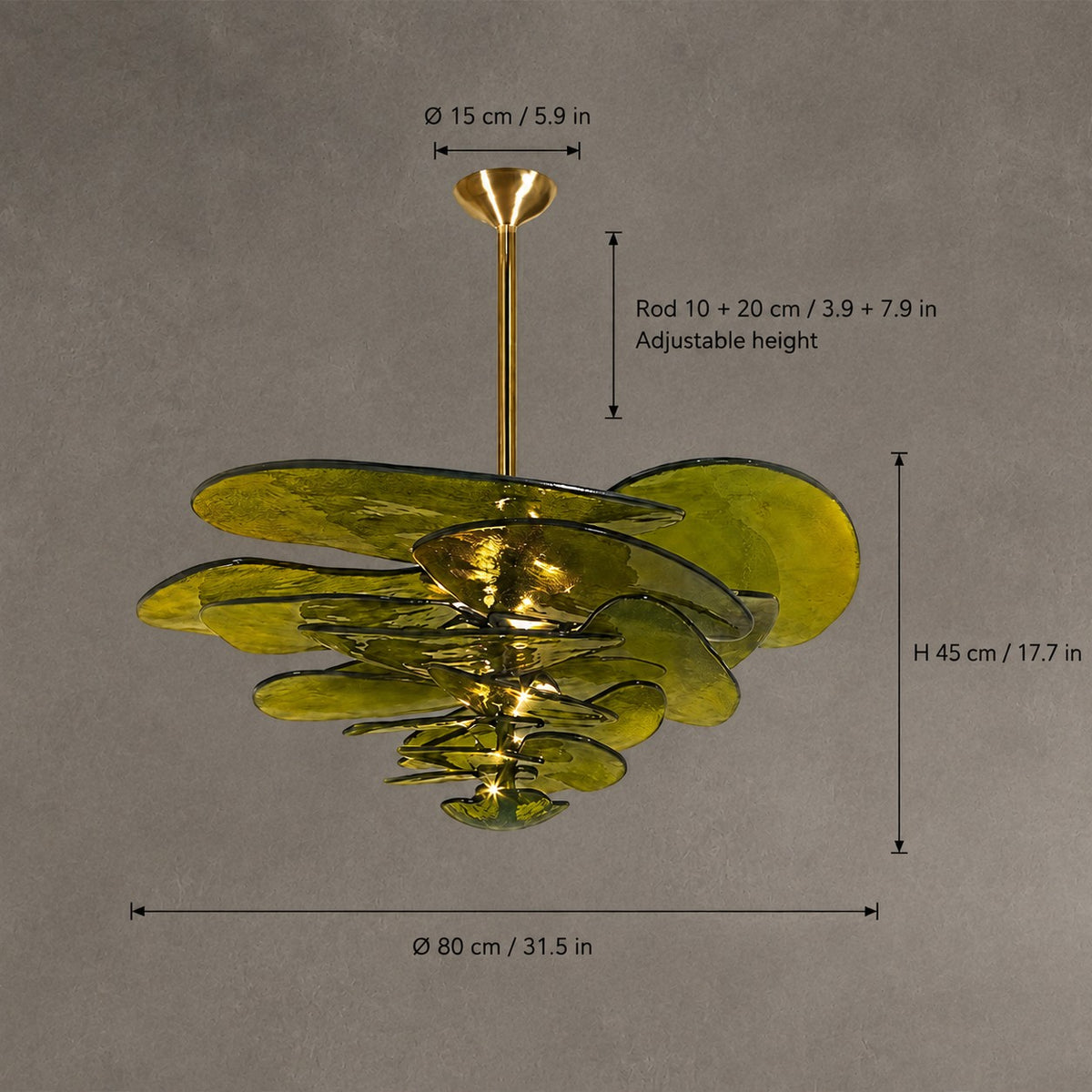 Petal Cascade Living Room & Dining Room Chandelier Artisan Murano Style