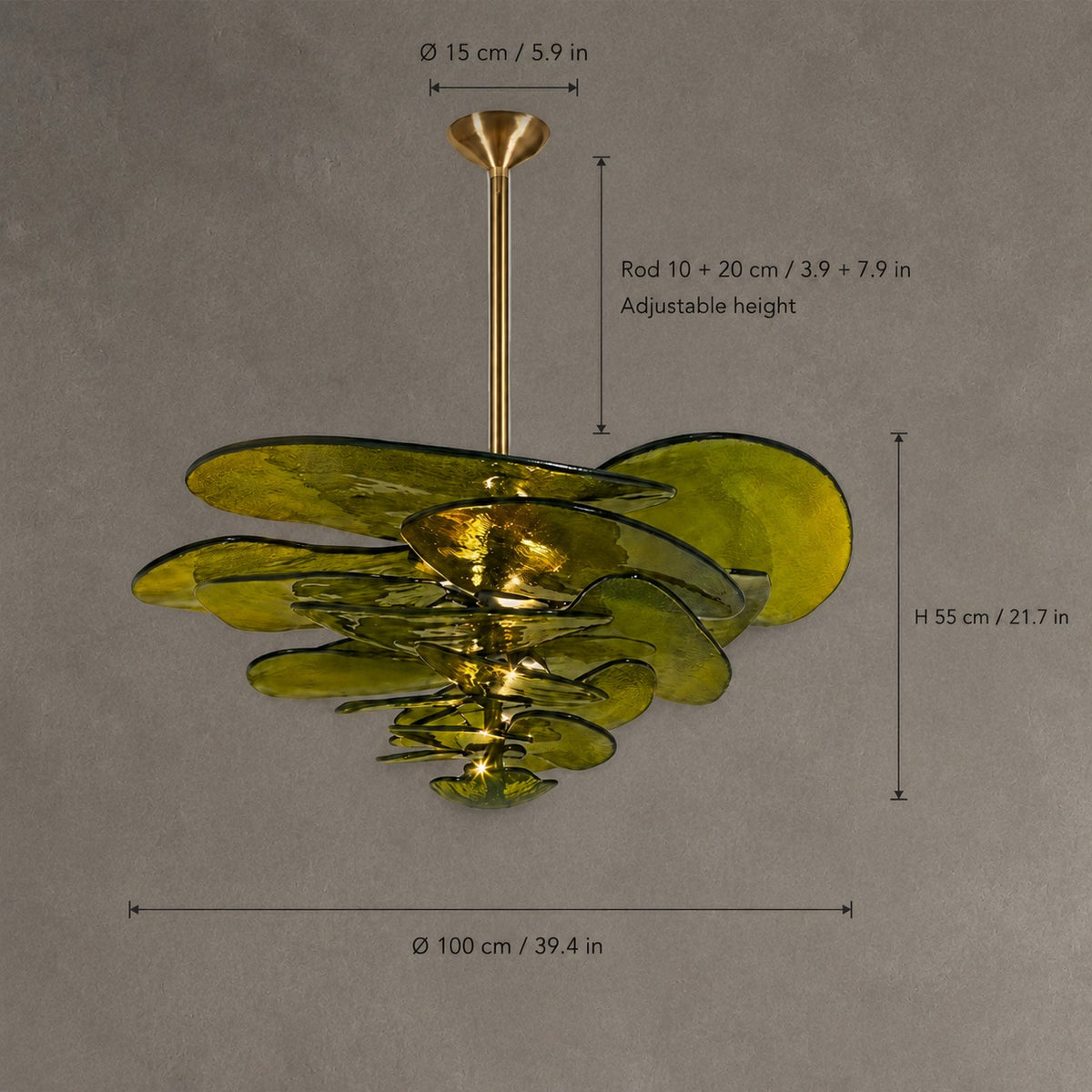 Petal Cascade Living Room & Dining Room Chandelier Artisan Murano Style