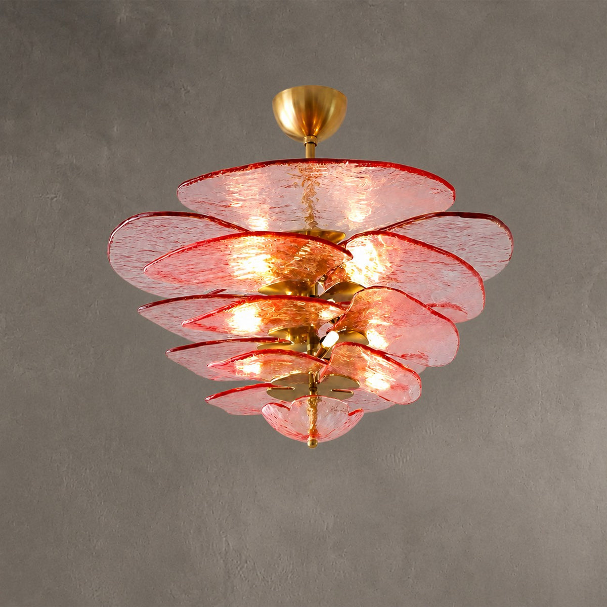 Petal Cascade Living Room & Dining Room Chandelier Artisan Murano Style